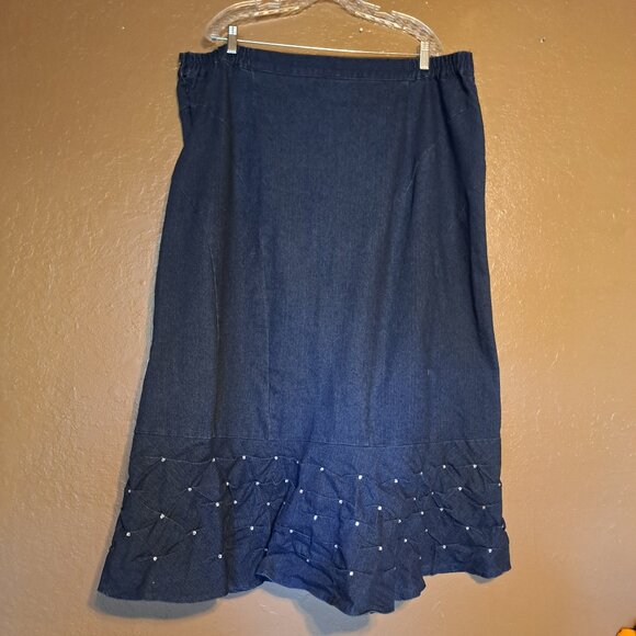 Odeliah Denim Long Skirt Size 24W - Picture 3 of 7